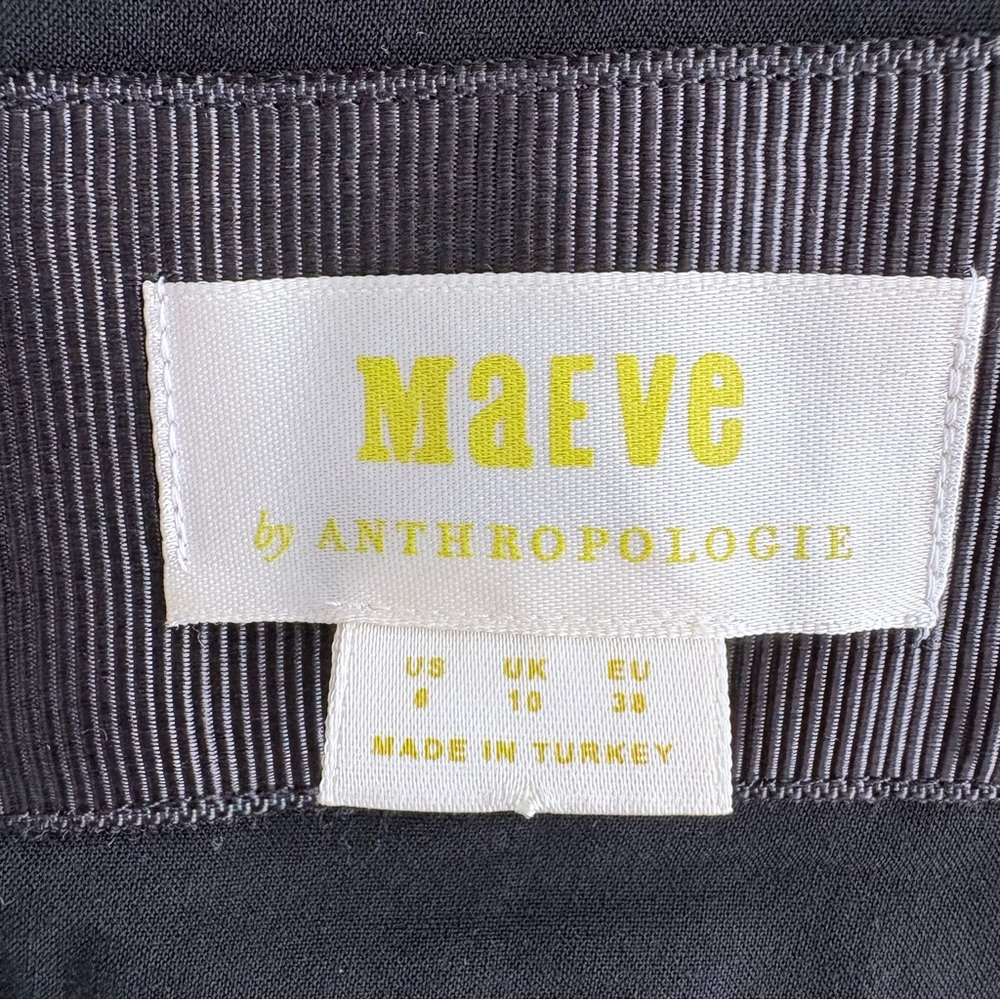 Anthropologie Maeve Embroidered Lace Mini Black Lace Whimsy goth Dress Sz 6 US - Picture 6 of 10
